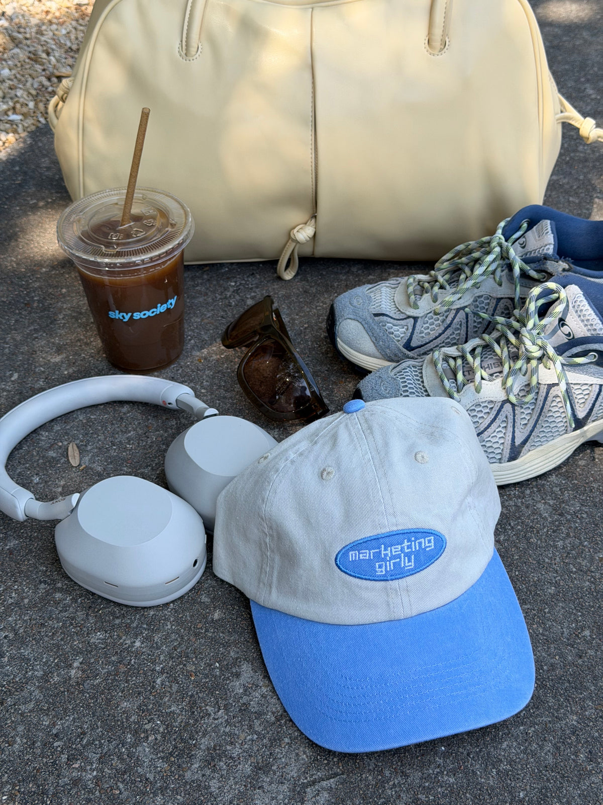 marketing girly sporty hat in og blue