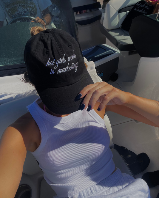 'Hot Girls Work In Marketing' Hat - Midnight